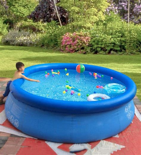 Buy Easy Set 8 Ft Round Inflatable Pool In Blue Colour By Intex Online
