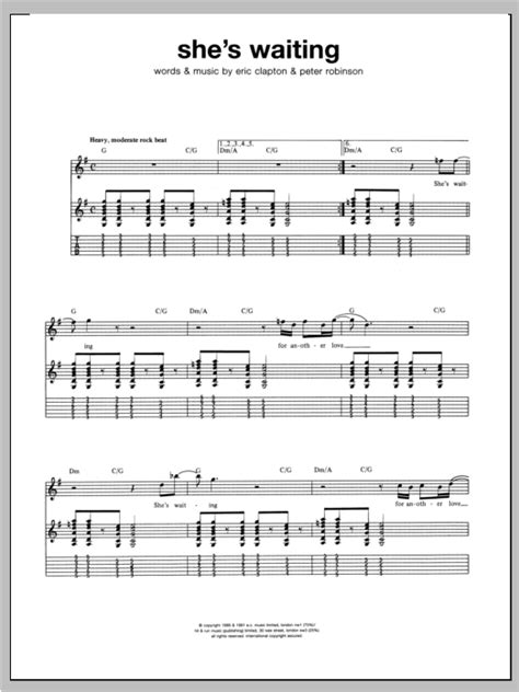 Shes Waiting By Eric Clapton Guitar Tab Guitar Instructor