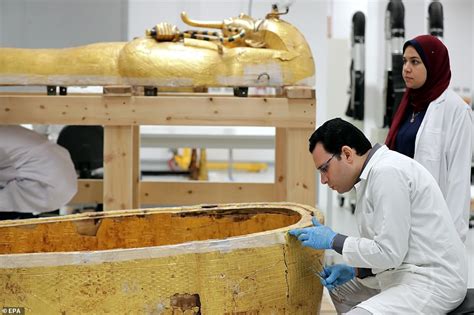 Tutankhamuns Coffin Is Taken Out Of Sterilisation Tent After First