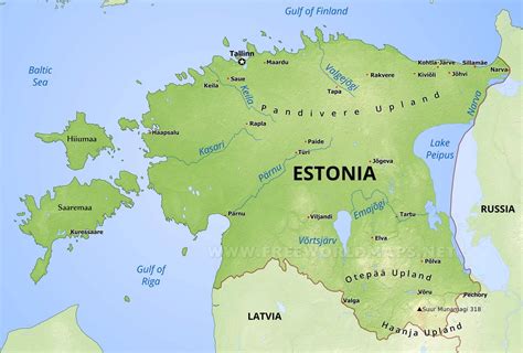 Estonia Physical Map Coinzodiac
