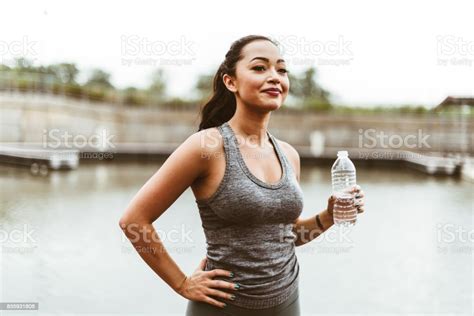 Woman Drink Water After The Training Stock Photo Download Image Now