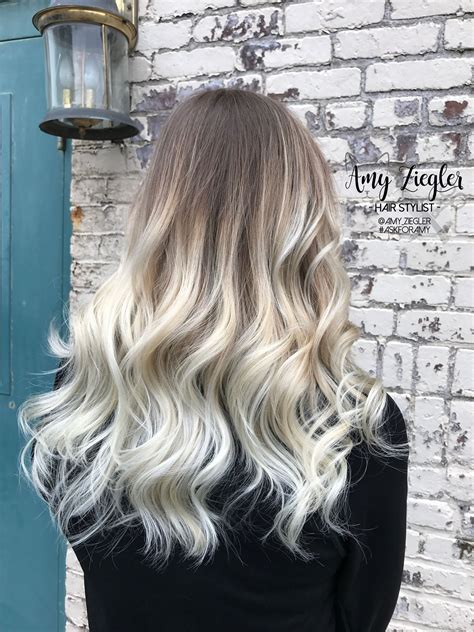 Platinum Blonde Balayage Ombre With Natural Root By Askforamy In 2020