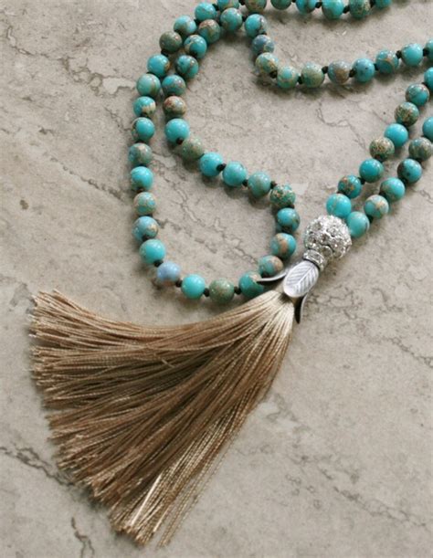 Beaded Tassel Necklace Long Boho Necklace By Flowersinmyhairshop