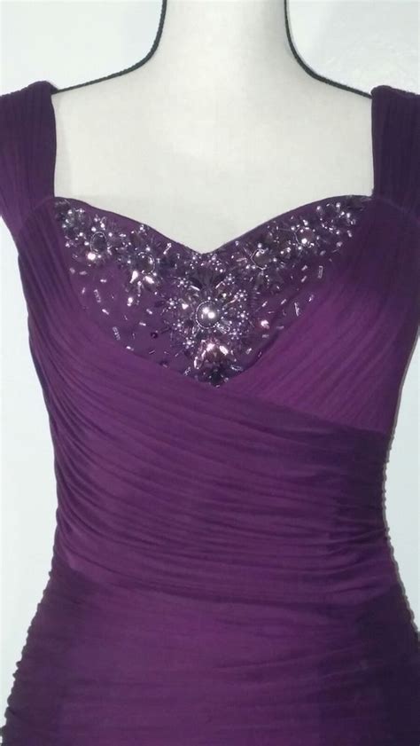 Womens Xscape Dress Size 4 Purple Formal Semi Formal Sequin Fitted