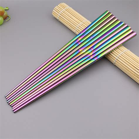 Choprainbow Stainless Steel Rainbow Chopsticks Sucreetcoton
