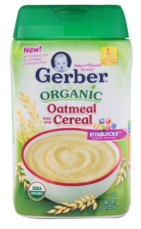 Gerber Organic Oatmeal Whole Grain Cereal Organic Oatmeal Baby