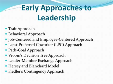 Approaches To Leadership Mobilizing Individuals And Groups
