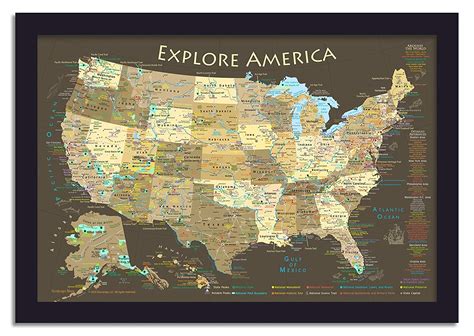 Explore America Usa Map With National Parks Landmarks