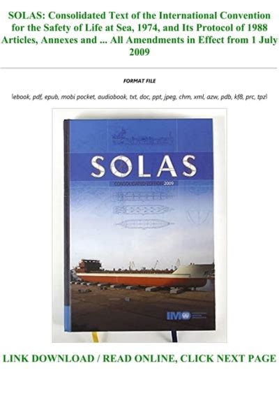 ~pdf Book Solas Consolidated Text Of The International Convention