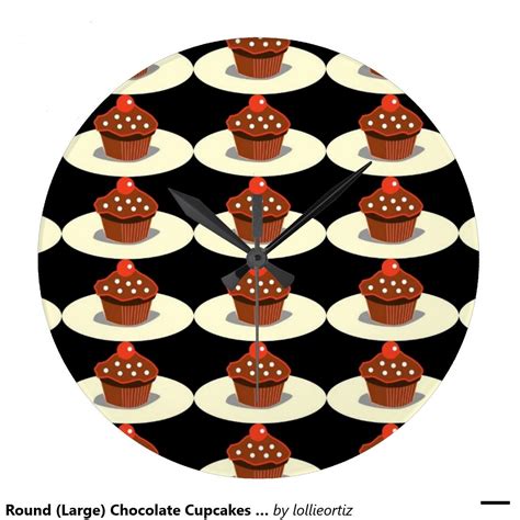 Round Large Chocolate Cupcakes Wall Clock Clock Designs Wall Clock