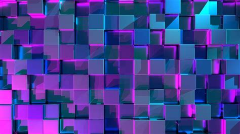 3d Cubes 4k Wallpaper Geometric Neon 3d Background