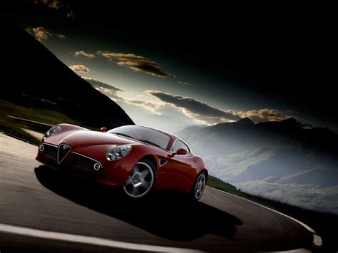 Papel De Parede Carro Veículo Estrada Carro Esportivo Alfa Romeo