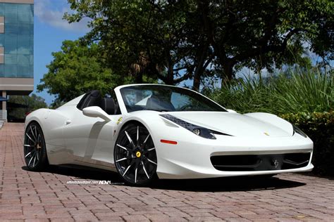 Explore ferrari 458 for sale as well! White Ferrari 458 Spider on Stunning ADV.1 Wheels - GTspirit