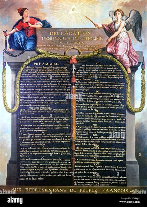 Declaration Of The Rights Of Man And Of The Citizen In 1789 Stock Photo