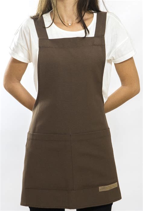 Basic Brown Aprons 2 Pockets For Chefsgrill Etsy