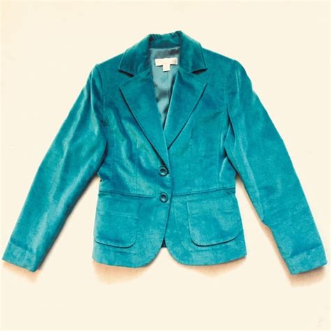 Petite Sophisticate Jackets And Coats Teal Velvet Blazer Jacket Lined