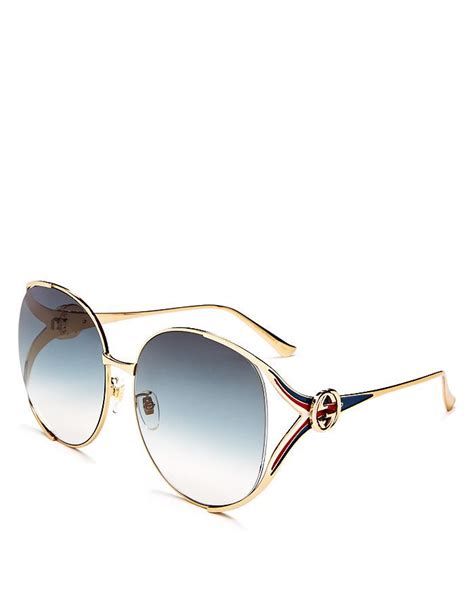 gucci women s oversized round sunglasses 63mm endura gold gray gradient
