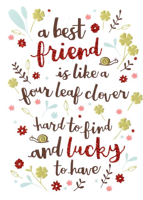 Best Friend Like Four Leaf Clover Birthday Card Cards Love Kates