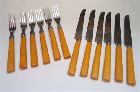 VINTAGE Sta Brite FLATWARE With BAKELITE Handles