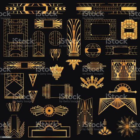 Art Deco Vintage Frames And Design Elements Stock Vector Art And More