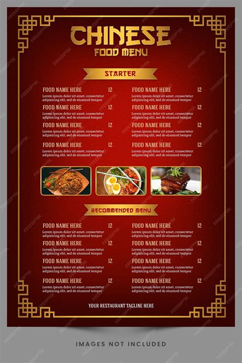 Premium Psd Chinese Food Menu For Chinese Restaurant Promotion Or