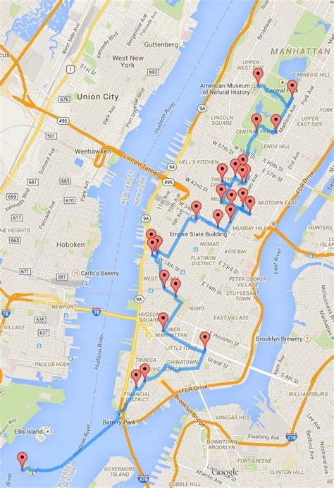 Walking Map Of Manhattan