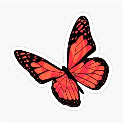 Red Aesthetic Butterfly Sticker By FLAREapparel Butterfly Aesthetic