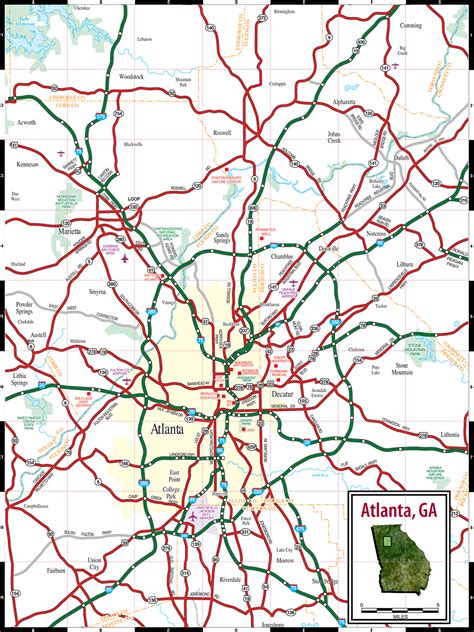 The Map Of Atlanta Georgia
