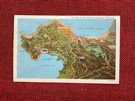 Map Of The Monterey Peninsula California Etsy