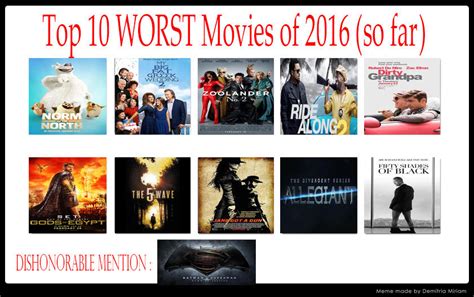 Top 10 Worst Movies Of 2016 So Far By Kouliousis On Deviantart