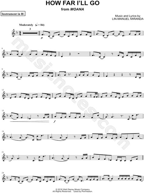 The melody of the chorus sounds exactly like some recent pop song. "How Far I'll Go (Movie Version) - Bb Instrument" from ...