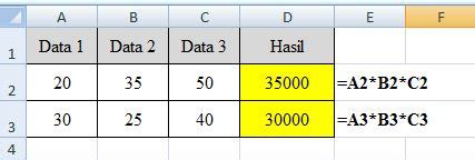 Mengoperasikan Rumus Perkalian Excel 2007 Fungsi Dan Rumus Excel Lengkap
