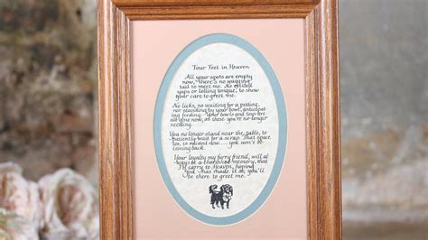 Pet Loss Poem Wall Art Vintage Four Feet In Heaven Framed Etsy