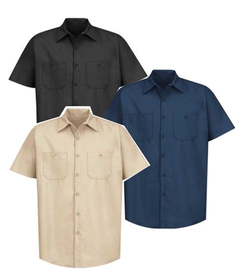 Red Kap Industrial Short Sleeve Work Shirt In Stitches And Ink