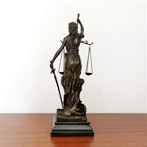 A Large Bronze Statue Of Themis Blind Justice Lady