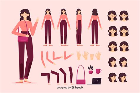 Free Vector Cartoon Character For Motion Design Character Flat