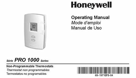 honeywell pro series model th6210u2001 manual