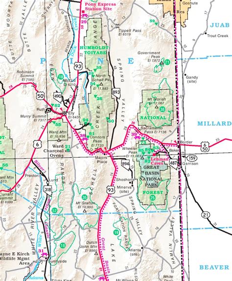 Great Basin National Park Map Maping Resources
