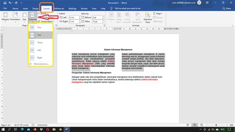 Cara Membuat Teks Menjadi Beberapa Kolom Di Microsoft Word Kita Punya