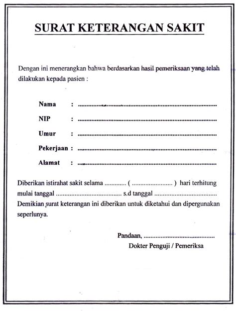 tekhnik cara penulisan yang benar CARA MEMBUAT SURAT SAKIT/IZIN