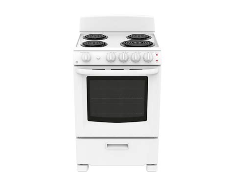 Ge 24 Inch 29 Cu Ft Single Oven Electric Range In White The Home