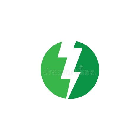 Logo Y Símbolos Del Icono Del Rayo Verde Eléctrico Vector Ilustración