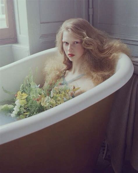 Girl In Bathtub Of Water And Flowers Girl And Woman In Bathtub Of Flowers