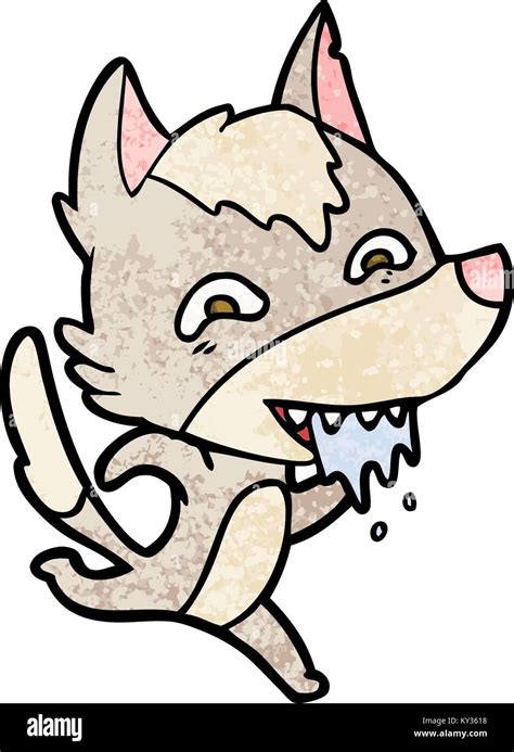 Cartoon Hungry Wolf Running Stock Vector Image Art Alamy
