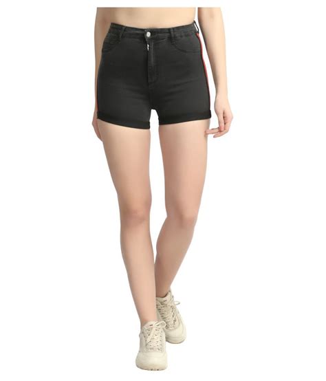 Buy Overs Denim Hot Pants Black Online At Best Prices In India Snapdeal