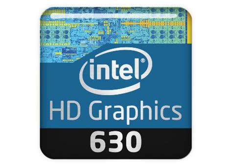 Intel Hd Graphics 630 1x1 Chrome Effect Domed Case Badge Sticker L
