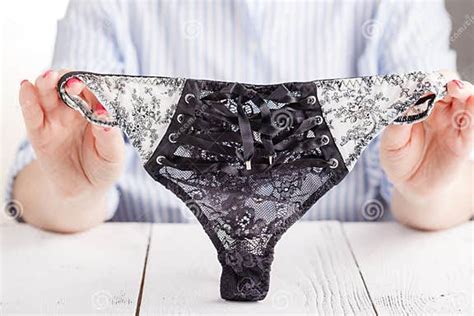 Female Fingers Hold Lace Panty Stock Image Image Of Lace Caucasian 110303041