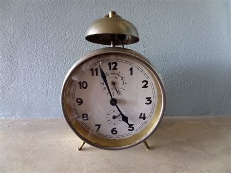Vintage 1930s Mechanical Alarm Clock With Original Wooden Etsy Uk