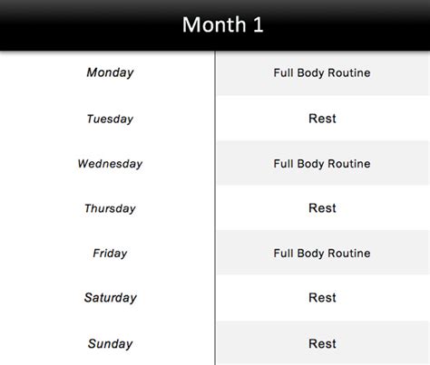 1 Month Workout Plan For Beginners Workoutwalls
