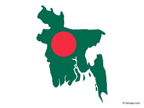 Flag Map Of Bangladesh Free Vector Maps Bangladesh Flag Flag Bangladesh